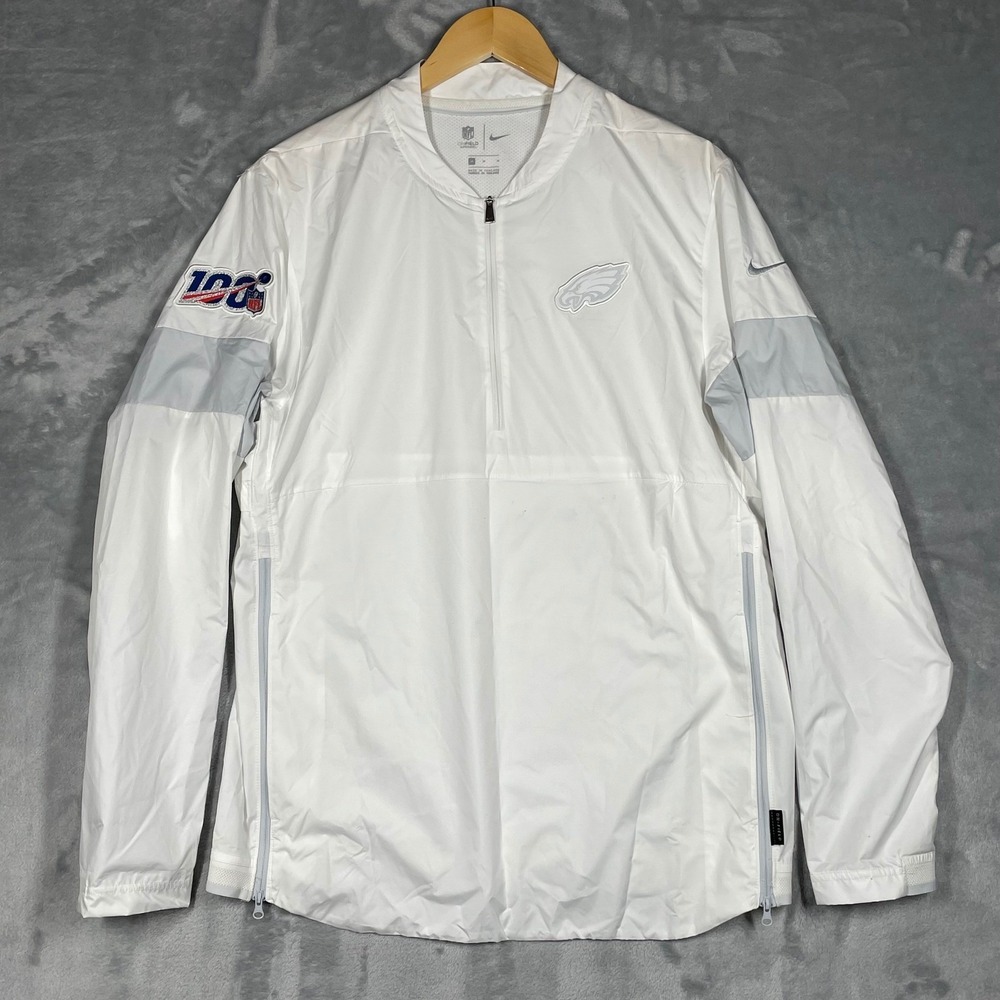 Nike Philadelphia Eagles NFL 100 Anniversary Quarter Zip Windbreaker White Men M